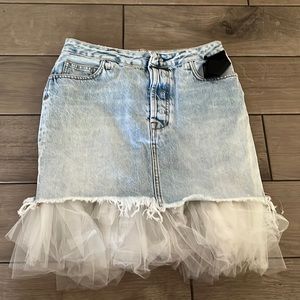 NWT Unravel project by Ben Taverniti TULLE denim jeans Skirt size 27